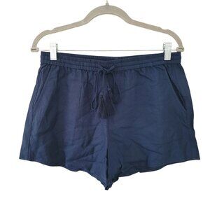Andie The Graciosa Linen Blend Shorts Midnight Womens Size M Chic Summer NWT